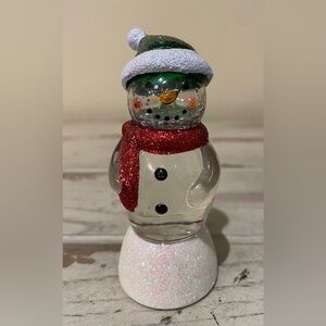 St. Nicholas Square Snowman 4” LED Light-up Glitter Swirl Water Globe
